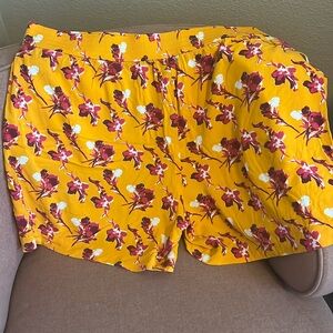 Yellow and Pink Flowered Lane Bryant Shorts